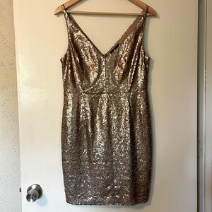 Lulus Champagne Showers Sequin Minidress
